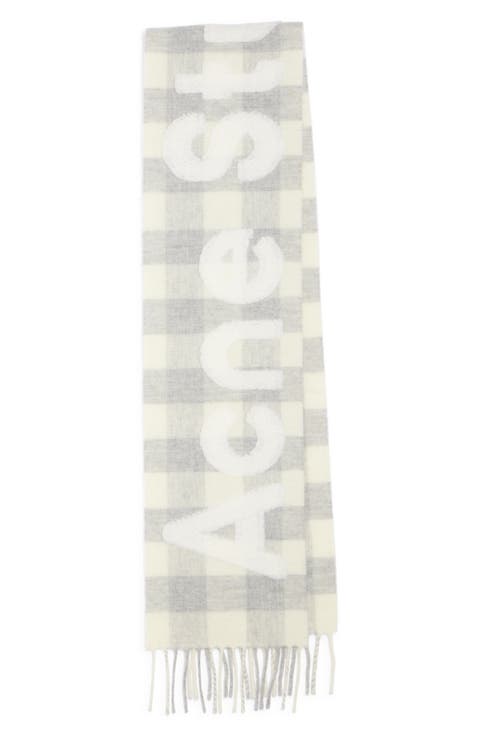 Veda Buffalo Plaid Wool Blend Fringe Scarf