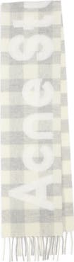 Acne Studios Veda Buffalo Plaid Wool Blend Fringe Scarf