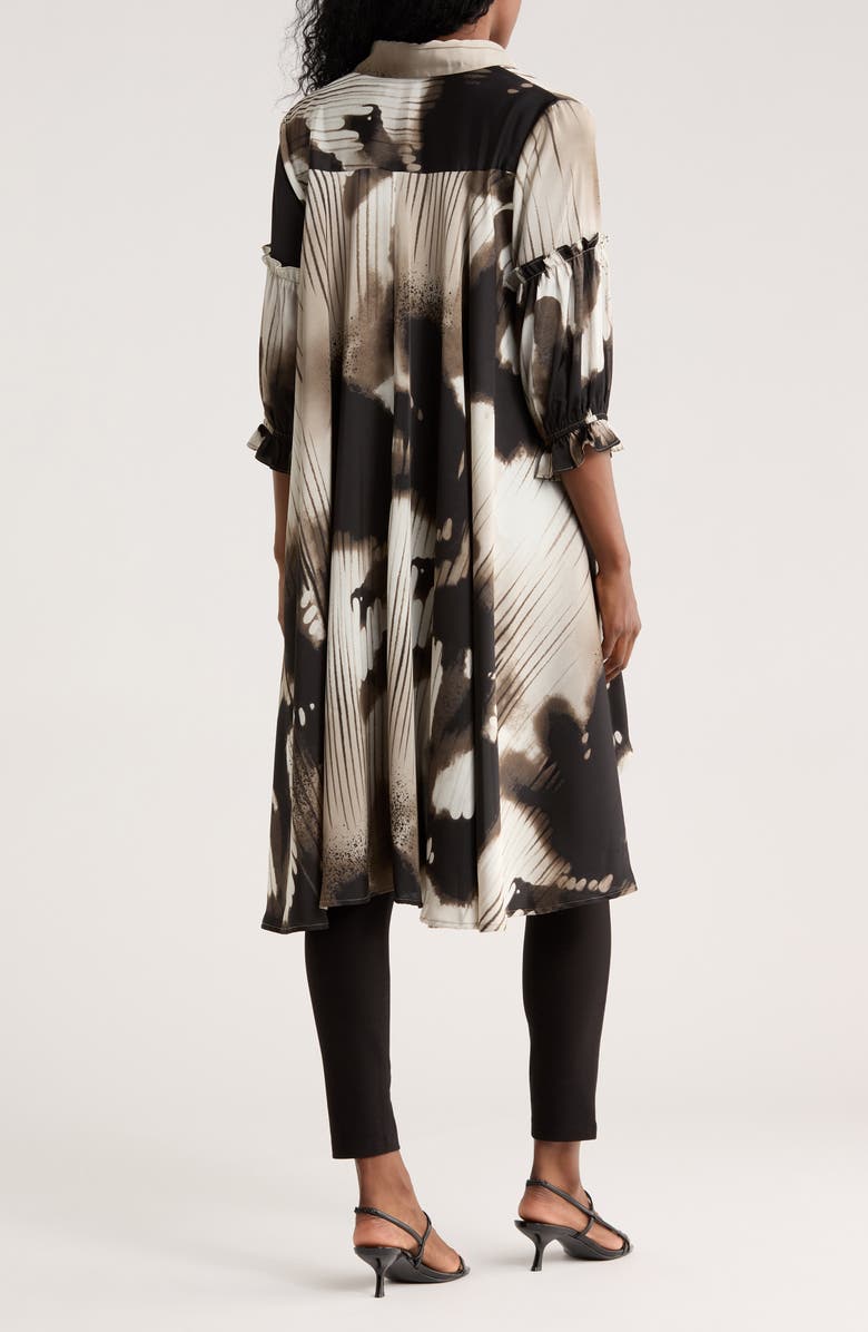 PATRIZIA LUCA Three-Quarter Sleeve High-Low Top, Alternate, color, Black