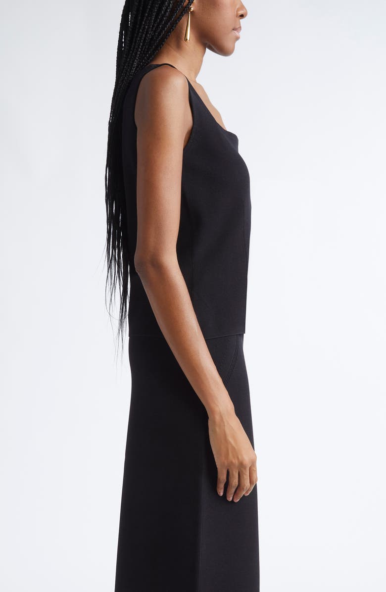 ST. JOHN Abby Santa Roma Knit Shell, Alternate, color, Black