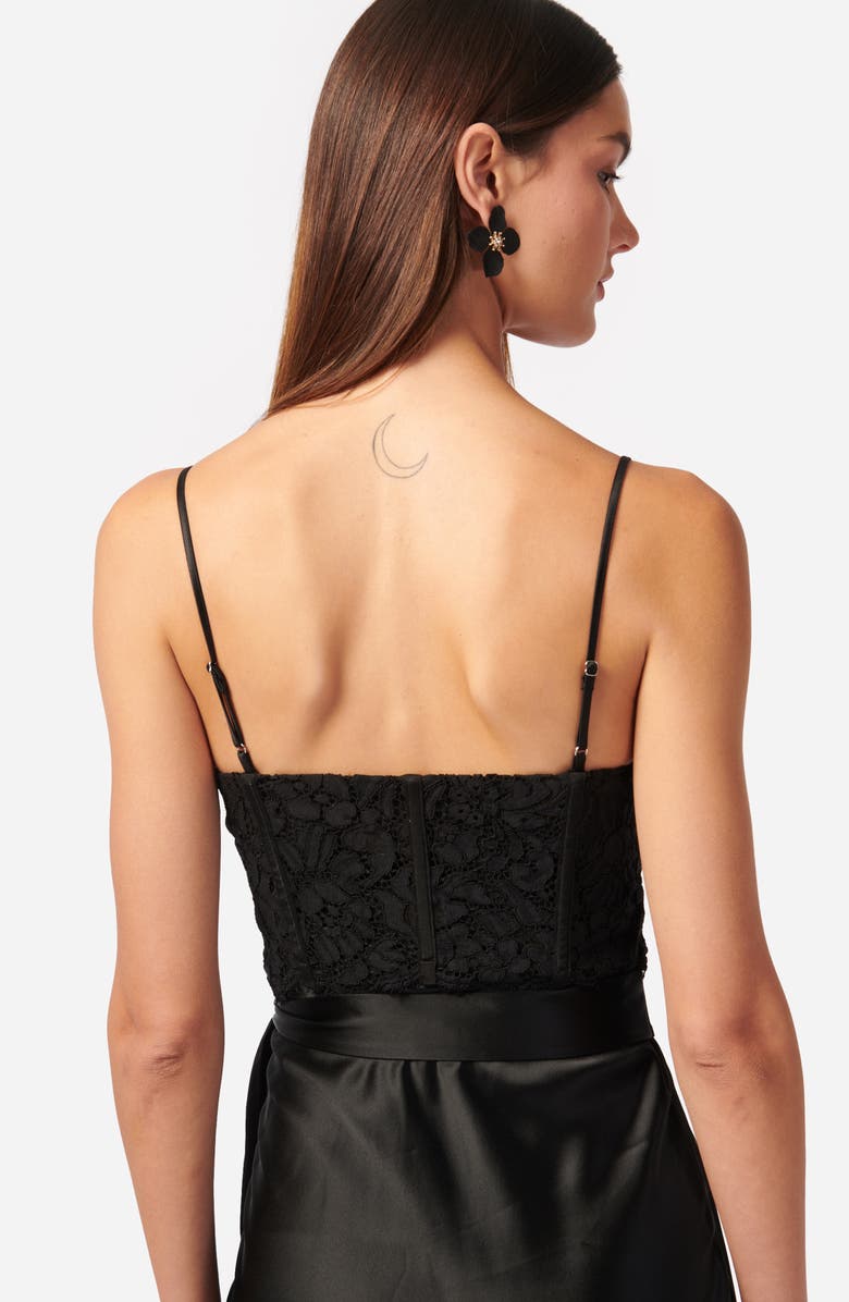 CAMI NYC Tricia Lace & Satin Slipdress, Alternate, color, Black