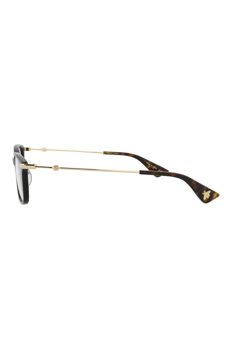 53mm Rectangular Optical Glasses, Alternate, color, BLACK GOLD TRANSPARENT