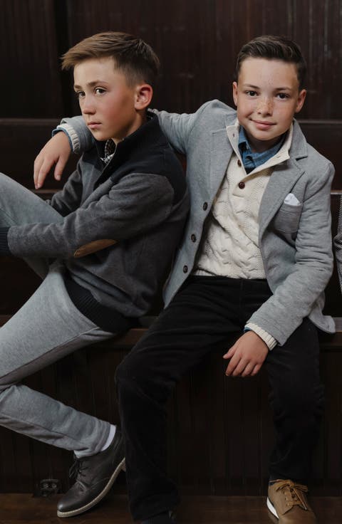 Boys' Organic Mock Neck Cable Sweater, Kids