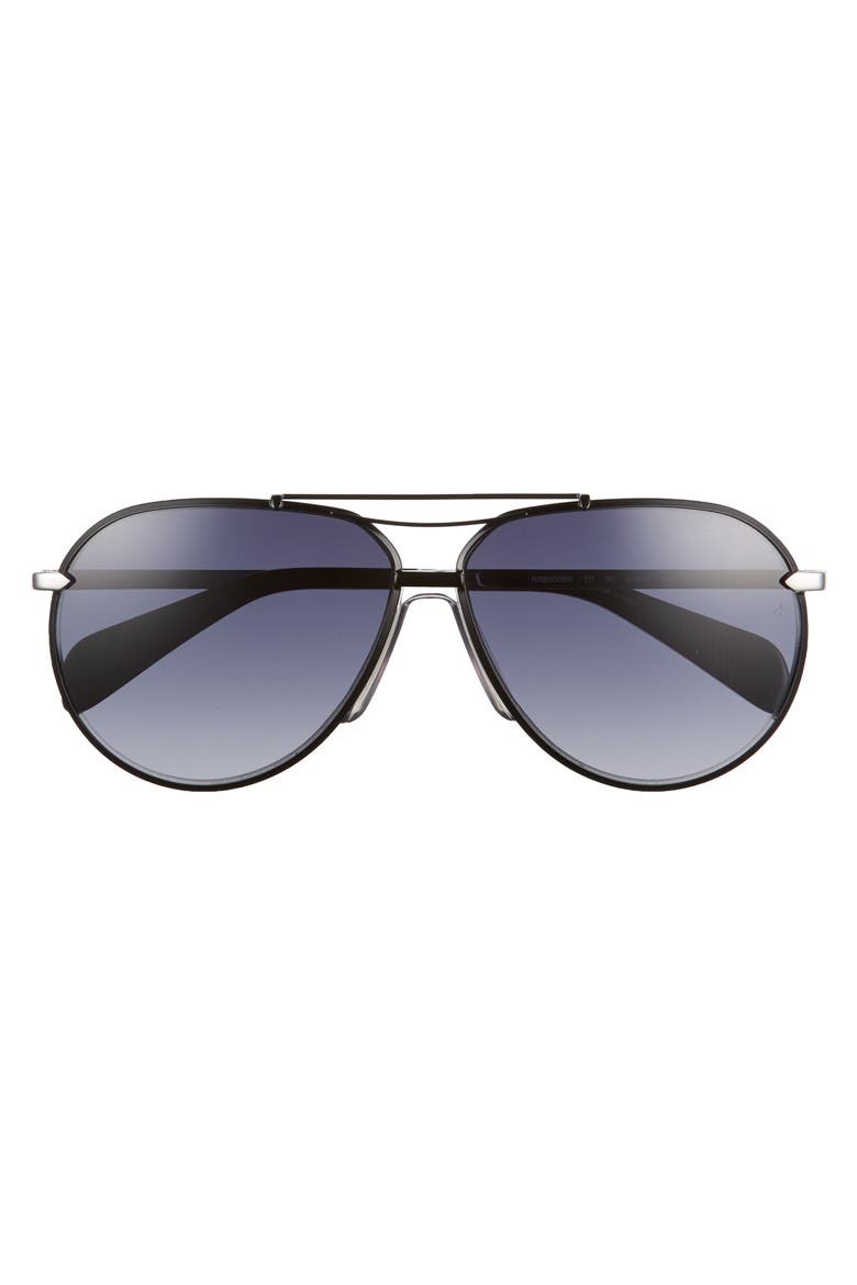 61mm Aviator Gradient Sunglasses, Alternate, color, RUTHENIUM/ MATTE BLACK