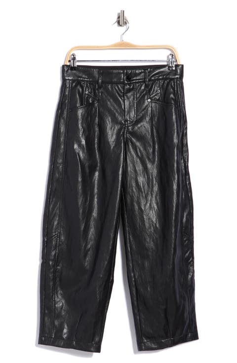 Faux Leather Relaxed Barrel Pants