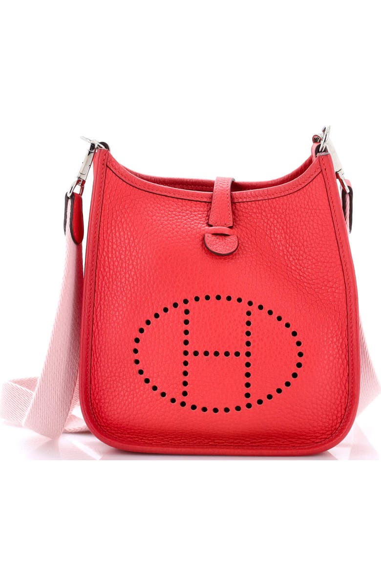 Pre-Owned Hermes Evelyne Bag Gen III Clemence TPM, Main, color, Rouge Pivoine