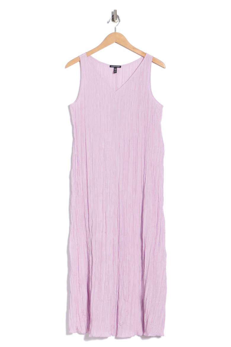 Pleated Silk Midi Dress, Alternate, color, WILD ORCHID