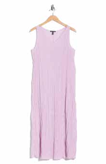 Eileen Fisher Pleated Silk Midi Dress