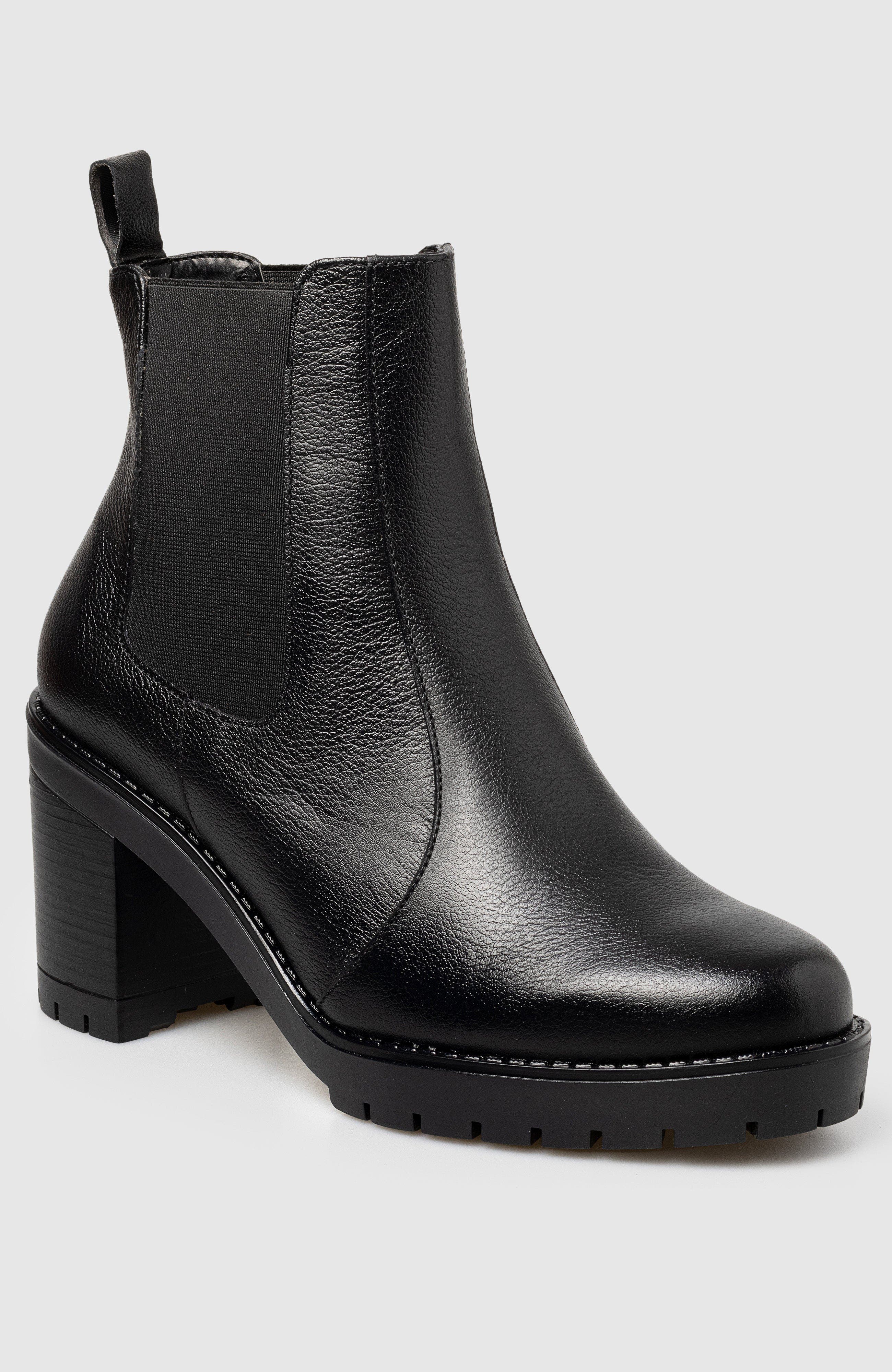 Pera Block Heel Chelsea Bootie, Main, color, Black