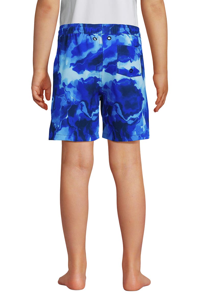 Boys Print Swim Trunks, Alternate, color, Electric Blue Marble Tie Dye