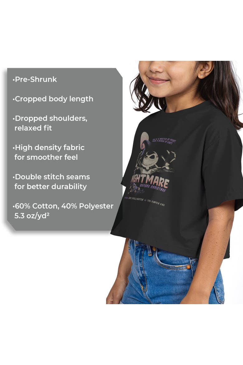 Girl's The Nightmare Before Christmas Jack Master of Fright Crop T-Shirt, Alternate, color, Black