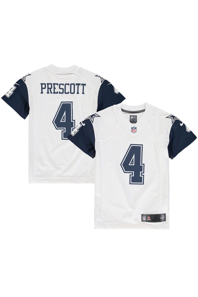 Youth Nike Dak Prescott White Dallas Cowboys Color Rush Game Jersey, Alternate, color, WHITE