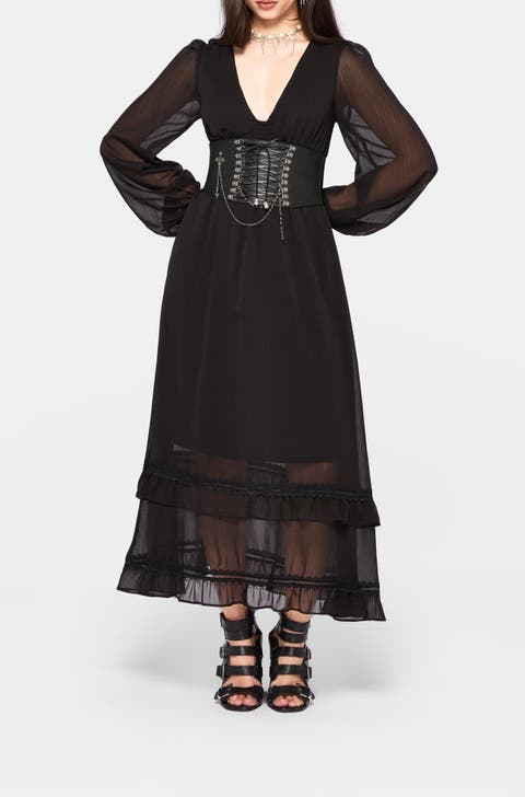 Sly Tiered Lace Trim Maxi Dress