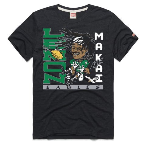 Unisex Homage Makai Lemon Charcoal Philadelphia Eagles Caricature Tri-Blend T-Shirt