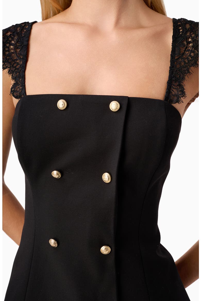 Deanna Faux Double Breasted Top, Alternate, color, BLACK