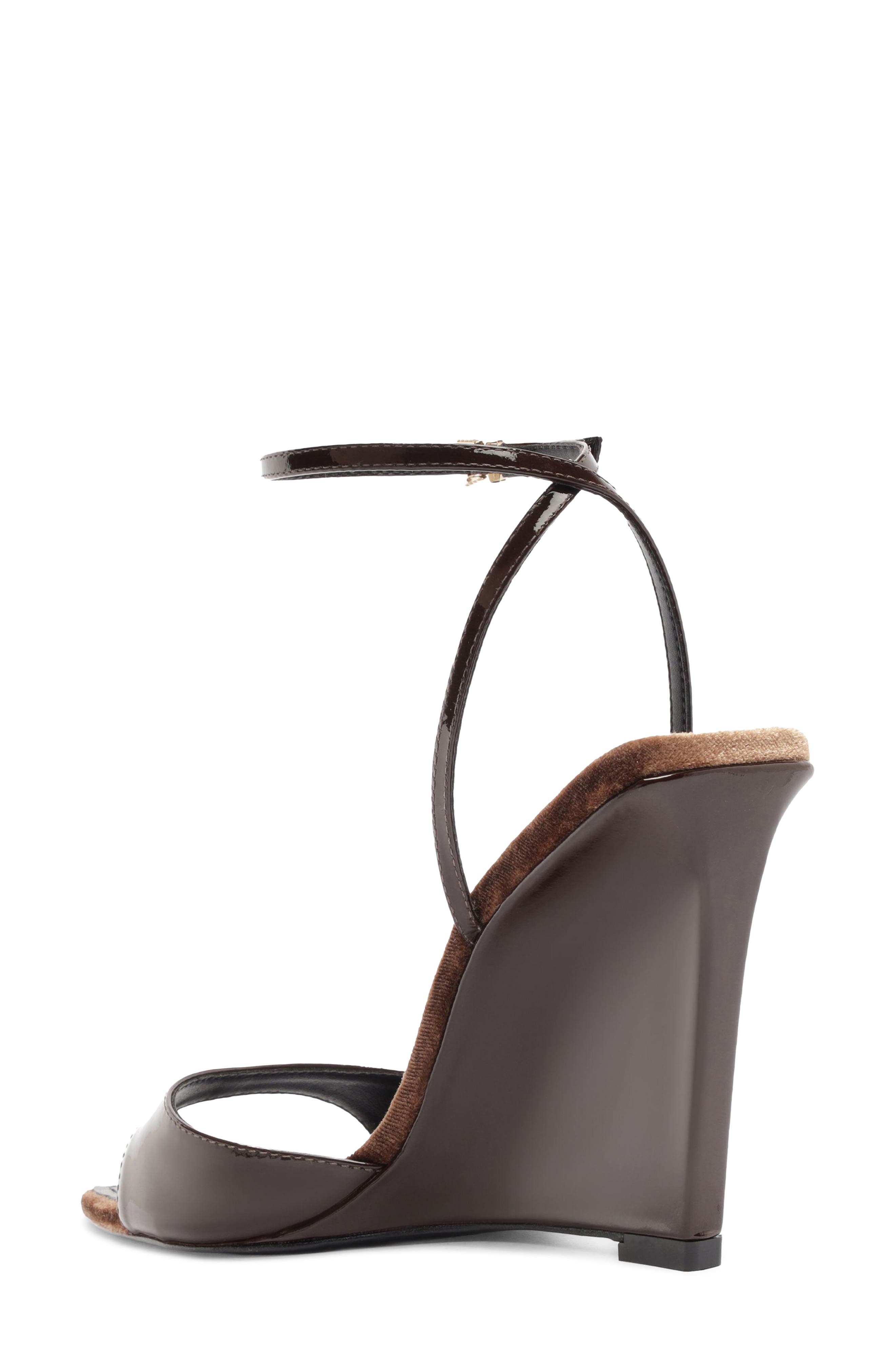 Elodie Ankle Strap Pointed Toe Wedge Sandal, Alternate, color, MAPLEWOOD