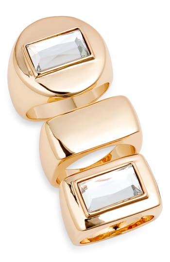 Open Edit Set Of 3 Polished Metal Rings