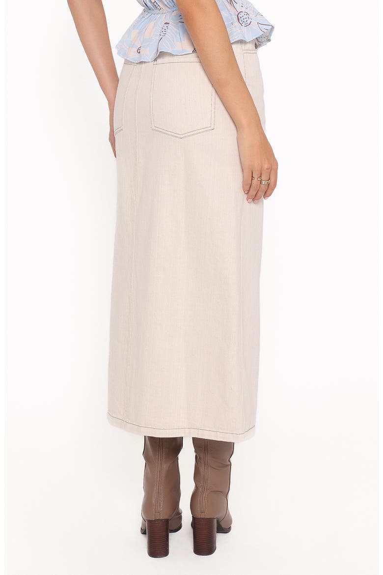 Dana Front Slit Denim Midi Skirt, Alternate, color, BONE