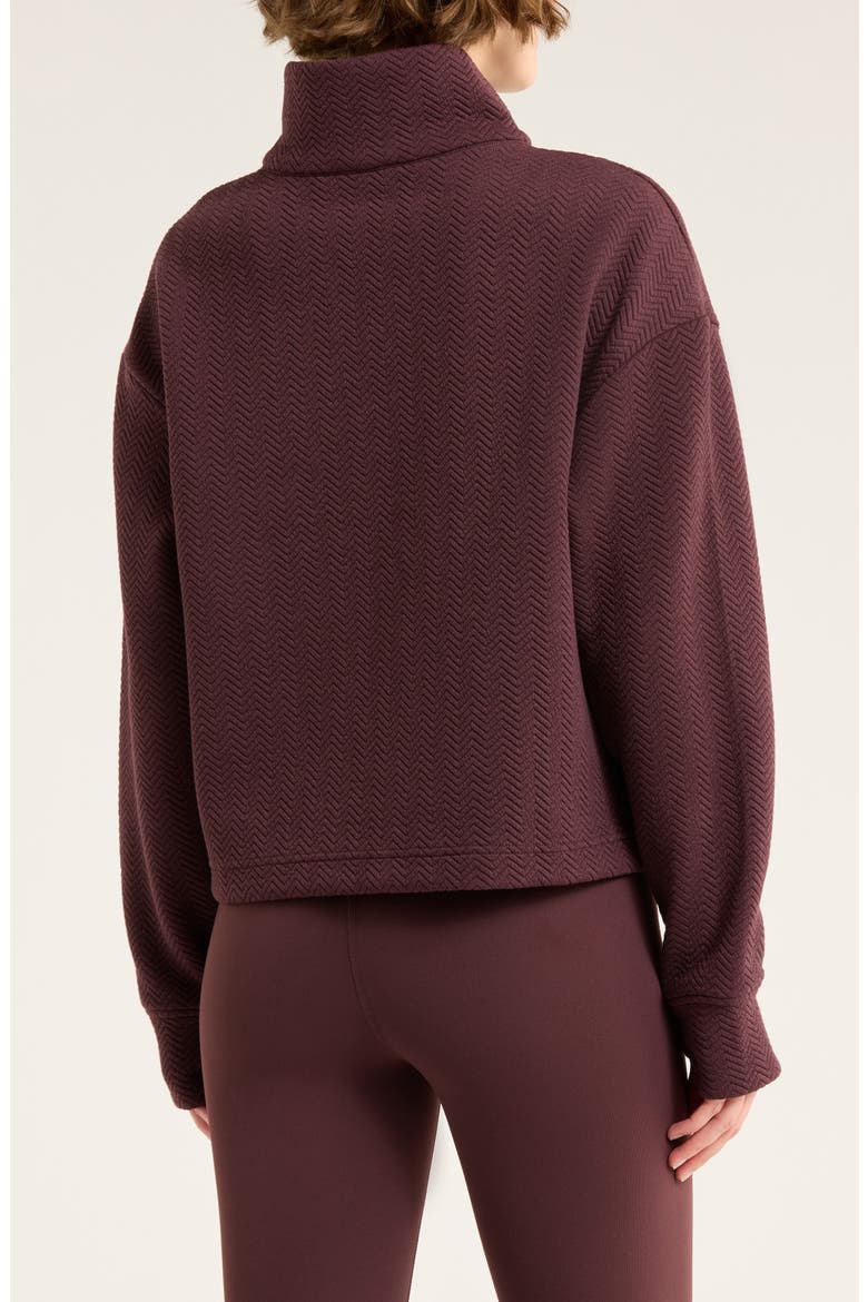 After Match Chevron Quarter Zip Sweatshirt, Alternate, color, BURGUNDY FUDGE