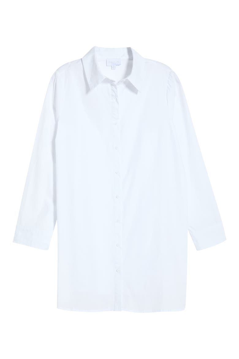 Kaira Poplin Button-Up Shirt, Alternate, color, WHITE