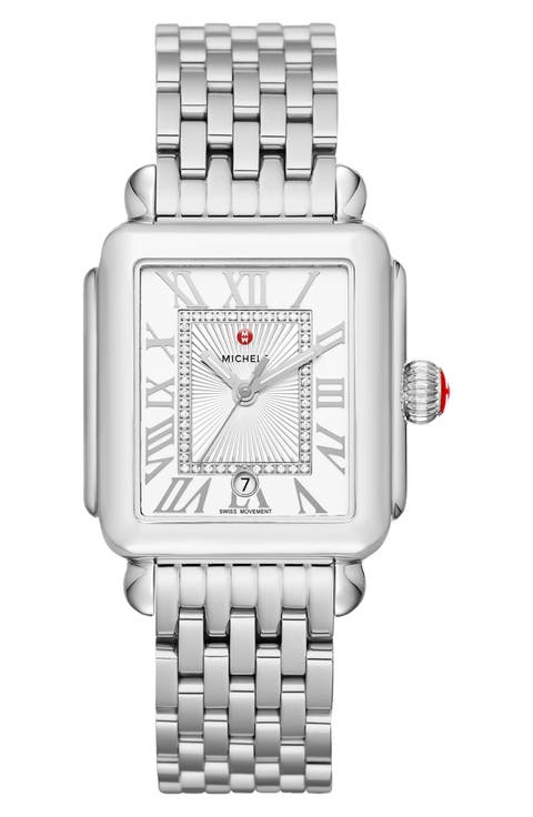 Deco Madison Diamond Dial Bracelet Watch, 33mm