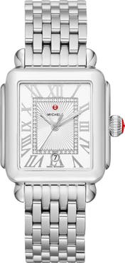 MICHELE Deco Madison Diamond Dial Bracelet Watch, 33mm