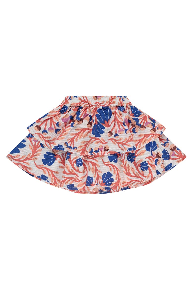 Allover Floral Tiered Skirt, Alternate, color, Off White Multi