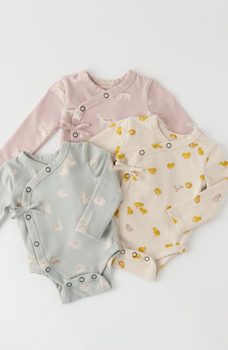 Pehr Littles Long Sleeve Organic Cotton Romper, Alternate, color, Cheerful Chick