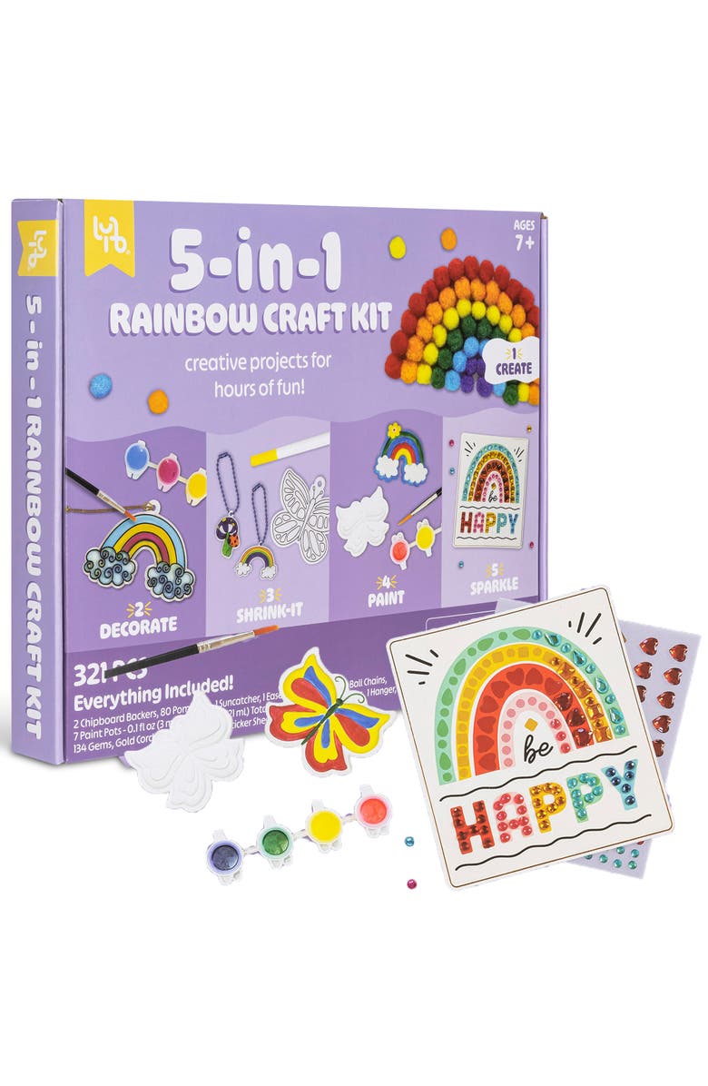 Little Yellow Bicycle Bicycle 5In1 Rainbow Craft Kit, Alternate, color, Multicolored