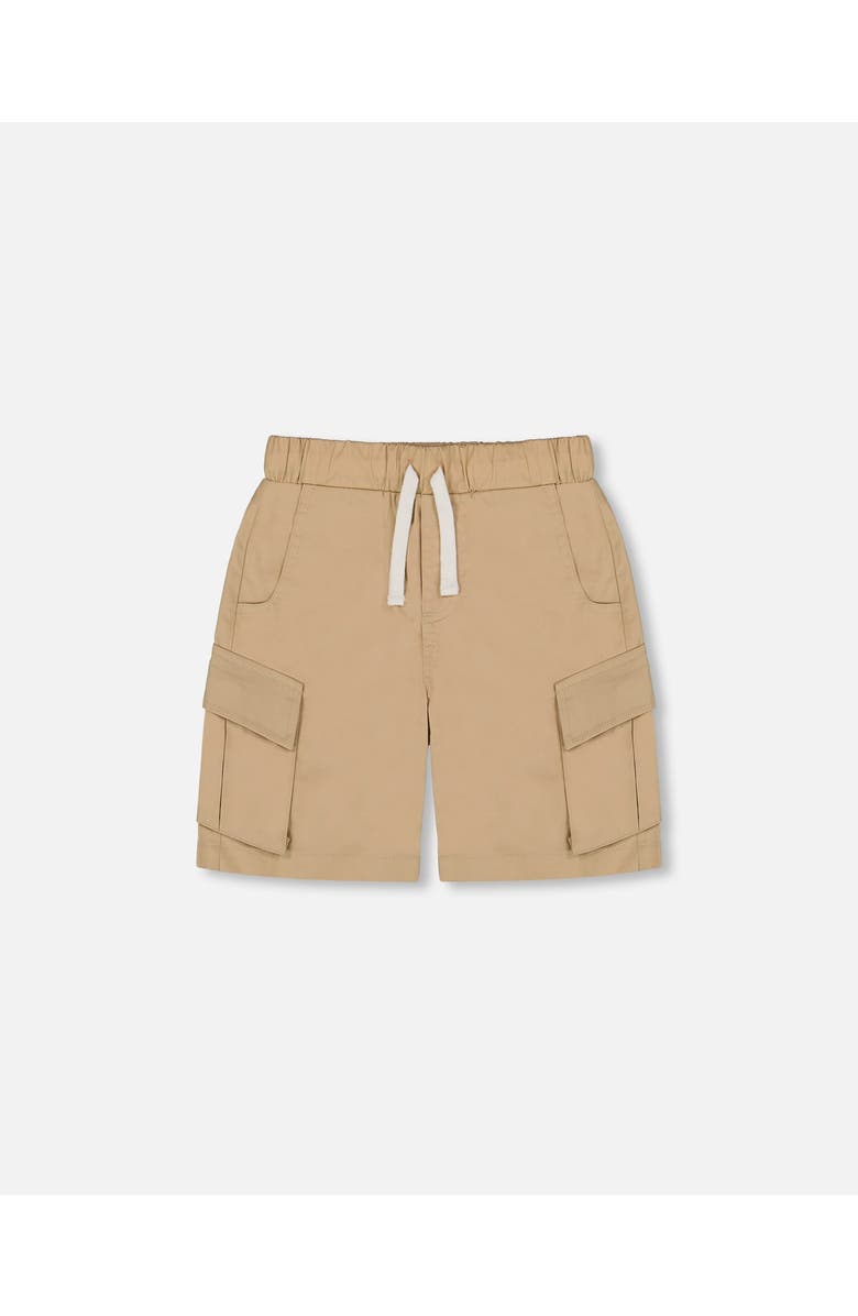 Deux par Deux Little Boy's Parachute Cargo Pocket Shorts Light Beige, Main, color, Light Beige