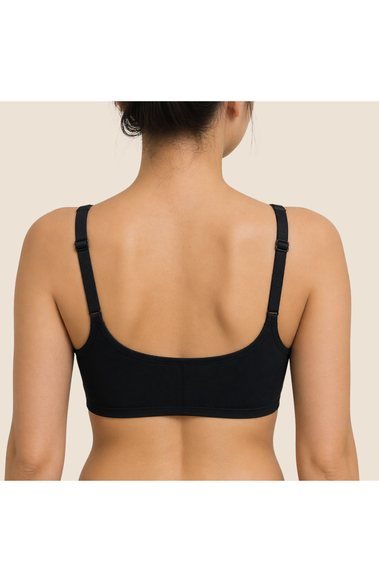 Meadow Ease Cotton Front Closure Bra for Mastectomy, Alternate, color, Black