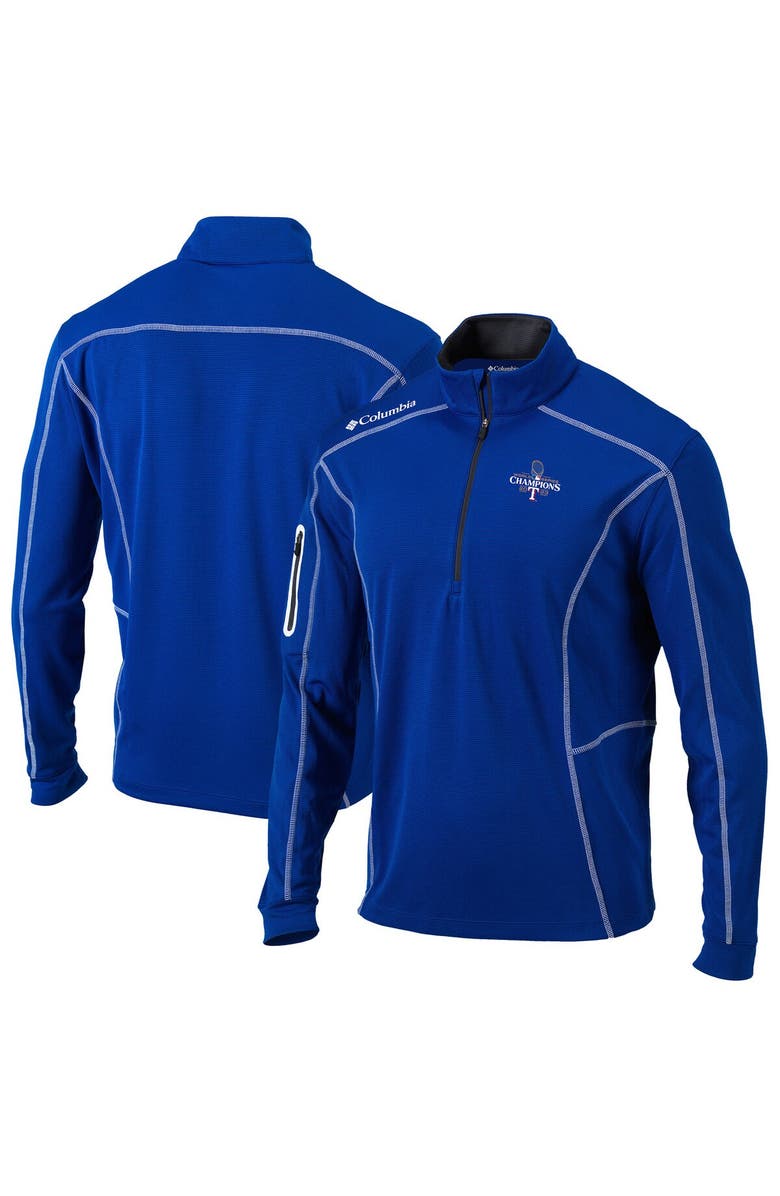 Columbia Men's Columbia Royal Texas Rangers 2023 World Series Champions Shotgun Omni-Wick Quarter-Zip Pullover Jacket, Alternate, color,