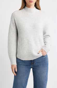 Caslon® Shirttail Mock Neck Sweater