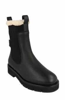 FERRAGAMO Rook Genuine Shearling Trim Leather Boot