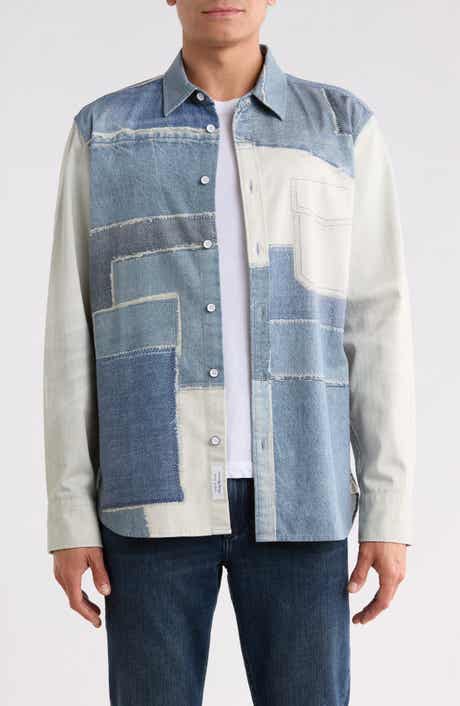 Miramar CPO Faux Denim Cotton Terry Button-Up Shirt