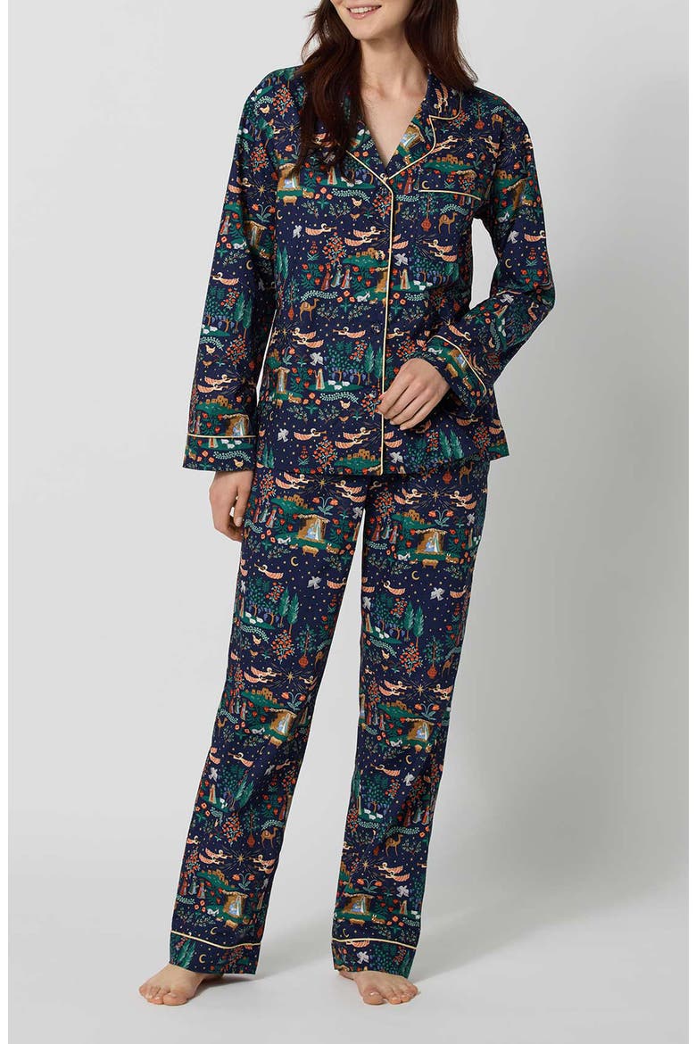 Print Organic Cotton Pajamas, Main, color, NATIVITY