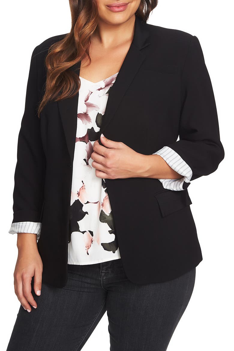 Classic Crepe Blazer, Main, color, RICH BLACK