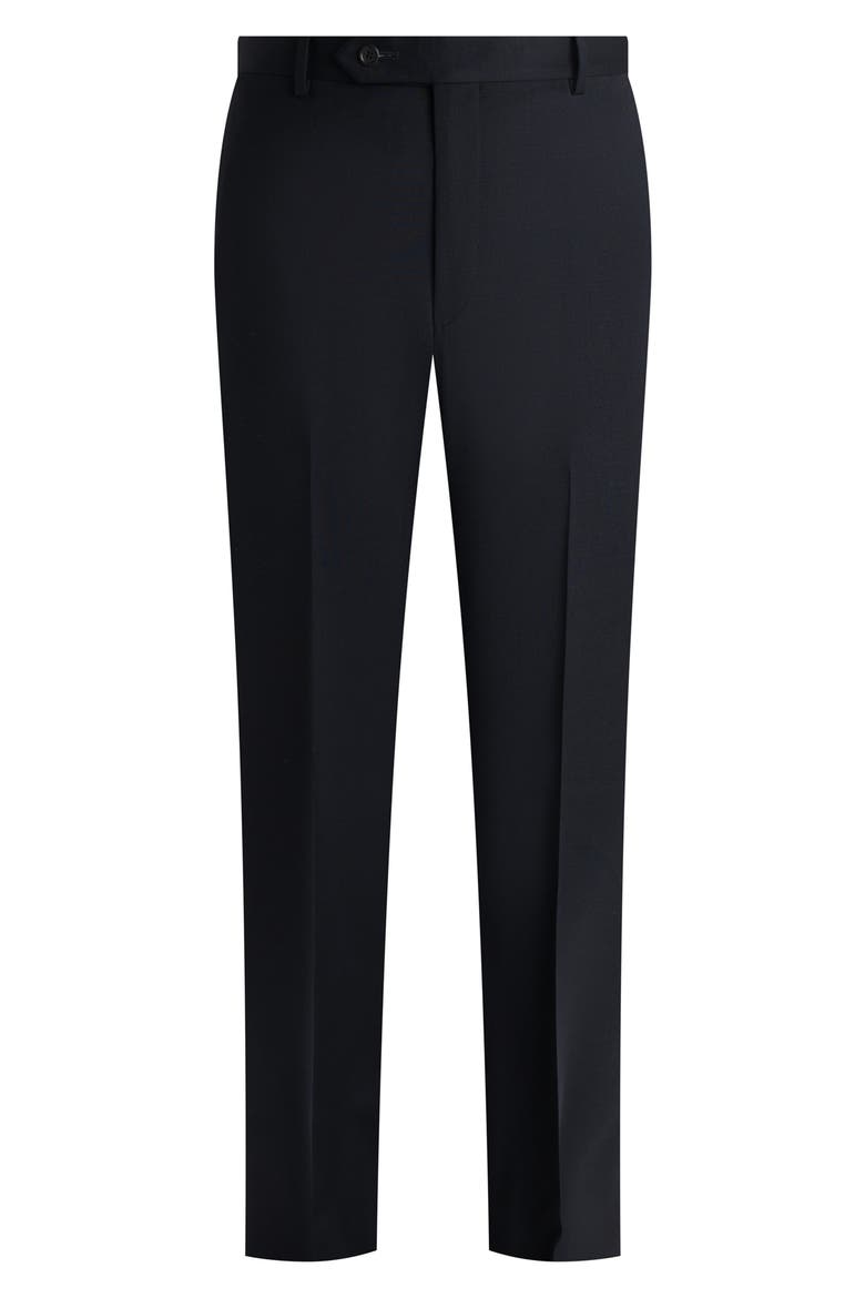 Flat Front Straight Leg Wool Dress Pants, Main, color, NAVY
