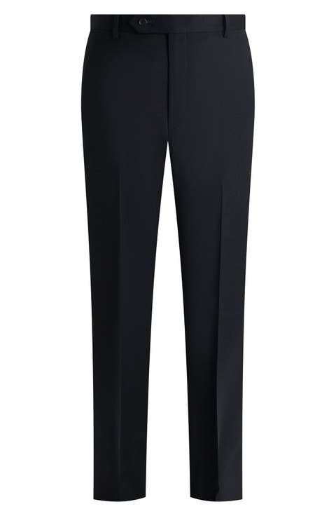 Flat Front Straight Leg Wool Dress Pants