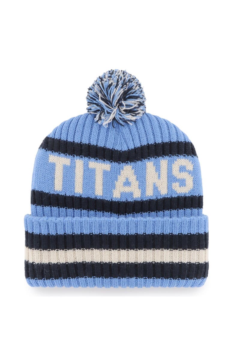'47 Men's '47  Light Blue Tennessee Titans Bering Cuffed Knit Hat with Pom, Alternate, color, 