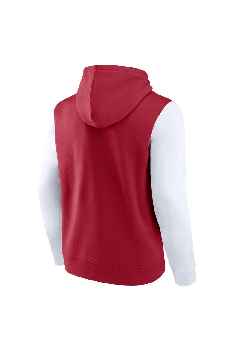 Men's Fanatics Crimson Oklahoma Sooners Extra Point Colorblock Fleece Pullover Hoodie, Alternate, color, Crimson