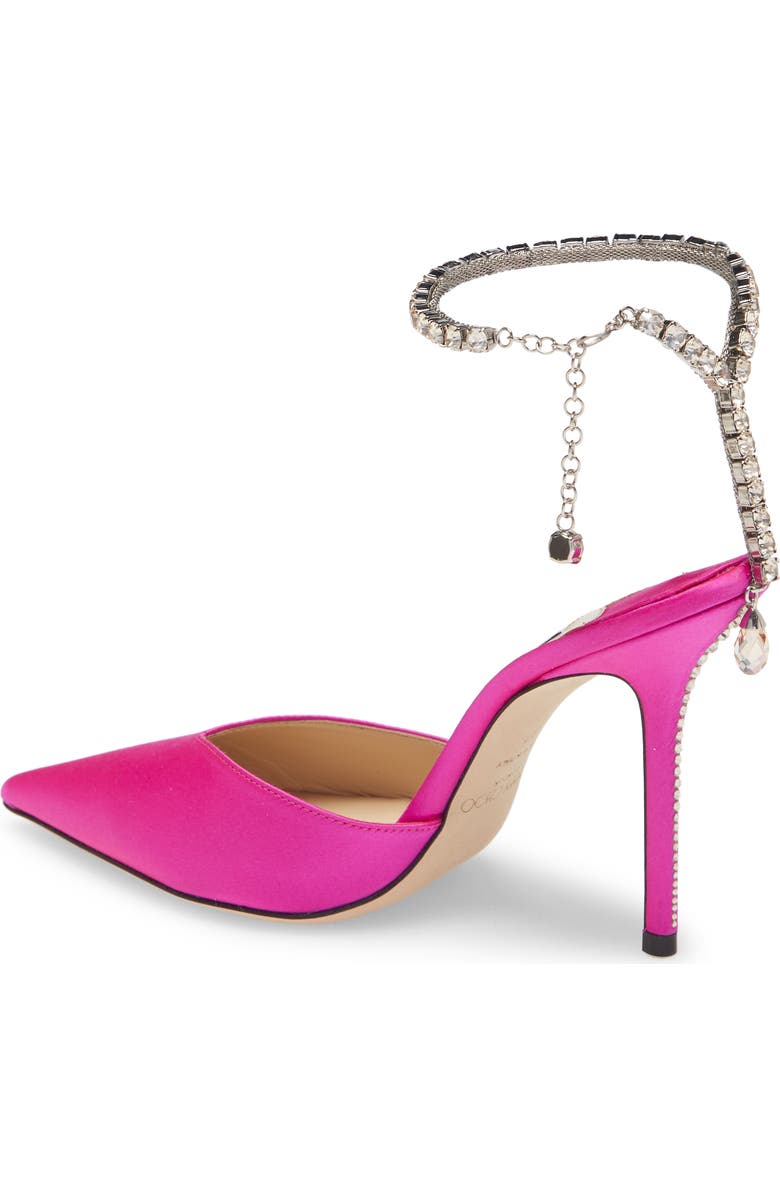 Jimmy Choo Saeda Crystal Ankle Strap Pointed Toe Pump, Alternate, color,