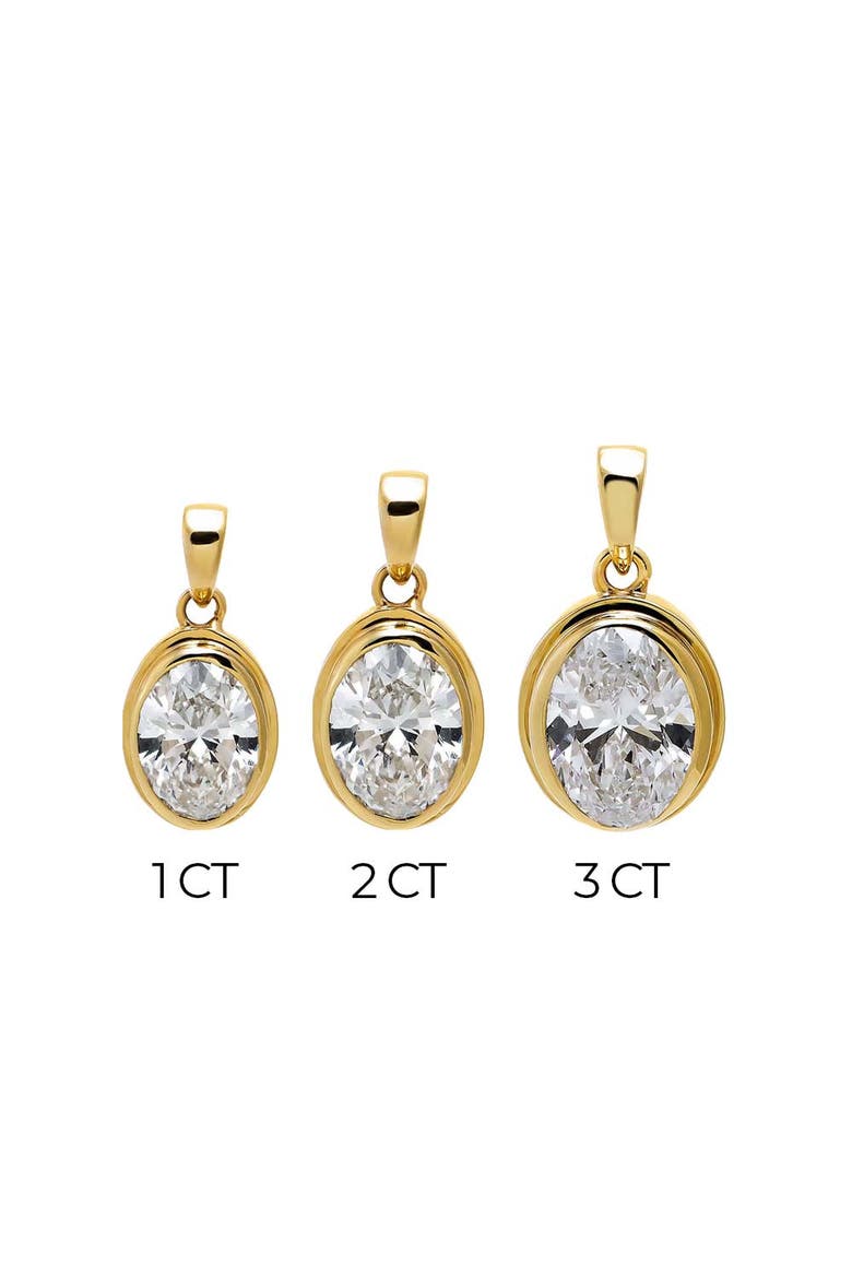 Lab Grown Diamond Oval Bezel Pendant 14K, Alternate, color, 14K Gold - 1 Carat