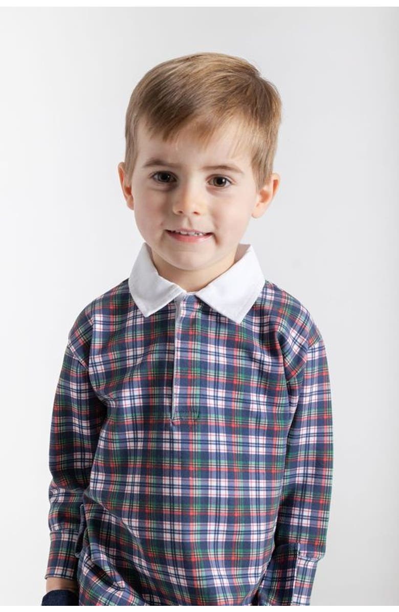 Florence Eiseman Plaid Knit Long Sleeve Polo, Alternate, color, Multicolor Plaid