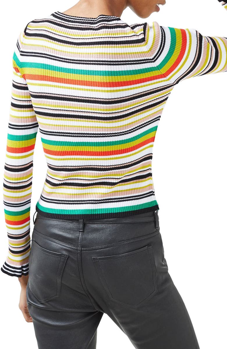 Topshop Hyper Stripe Sweater, Alternate, color, 
