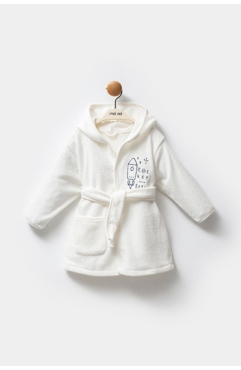 moi noi Rocket Planet Robe, Alternate, color, White