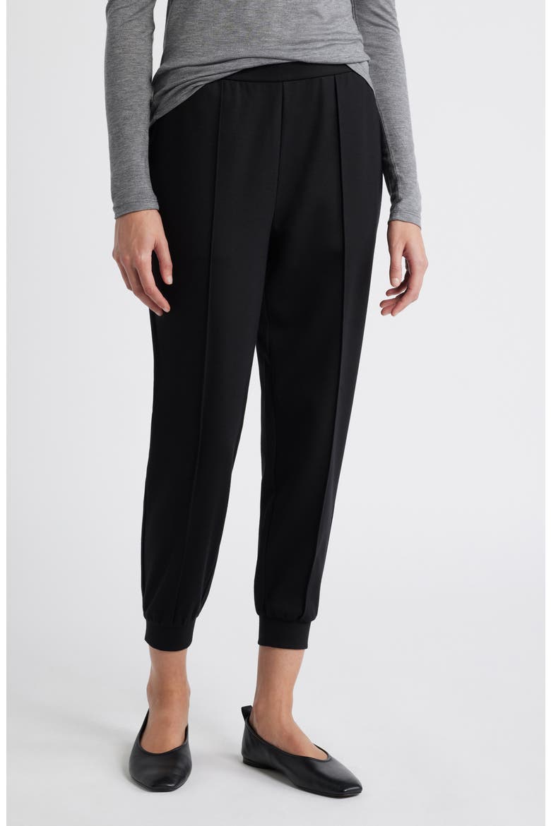 Pintuck Ankle Joggers, Main, color, BLACK