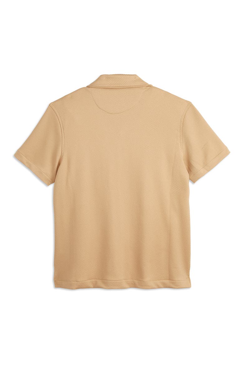 Popcorn Jersey Short Sleeve Button-Up Camp Shirt, Alternate, color, LIGHT PASTEL BROWN