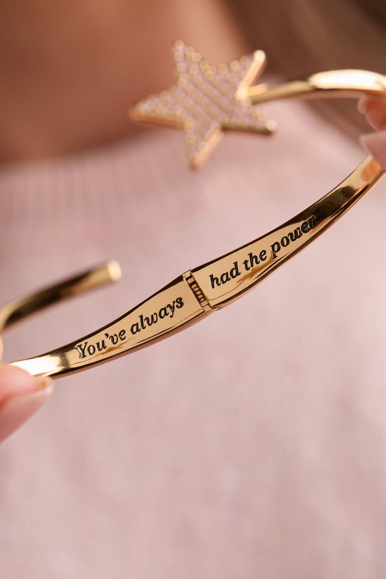 The Wizard of Oz Glinda Wand Bypass Cuff, Alternate, color, Gold