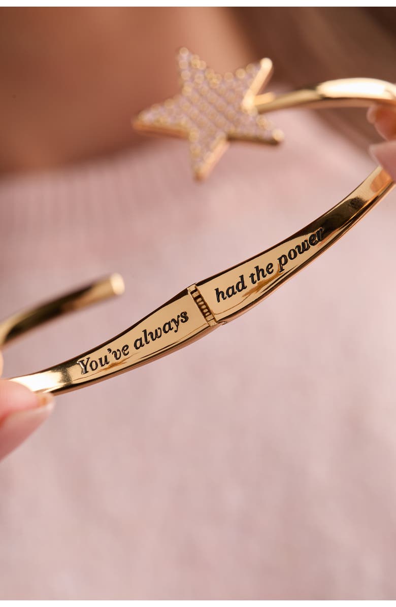Alex and Ani The Wizard of Oz Glinda Wand Bypass Cuff, Alternate, color, Gold
